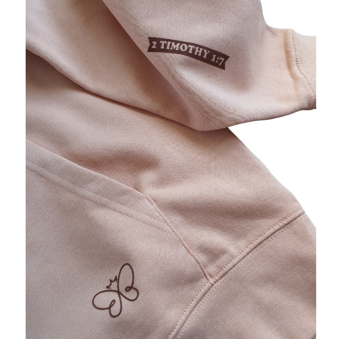 POWER, LOVE & SOUND MIND HOODIE-PEACH