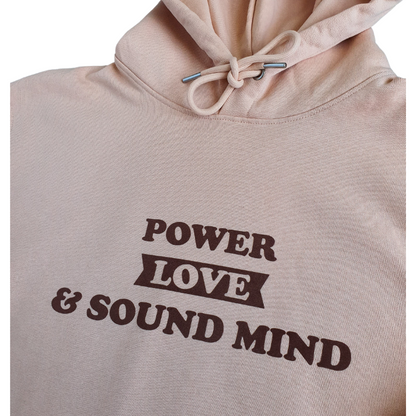 POWER, LOVE & SOUND MIND HOODIE-PEACH