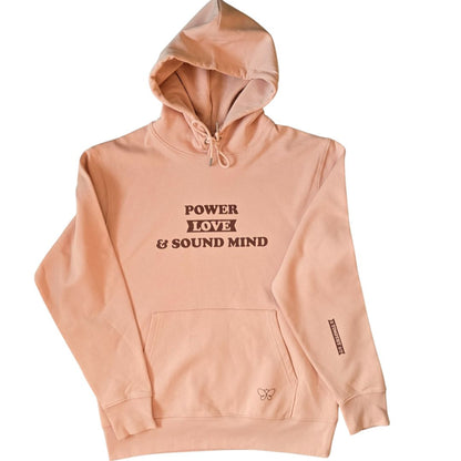 POWER, LOVE & SOUND MIND HOODIE-PEACH