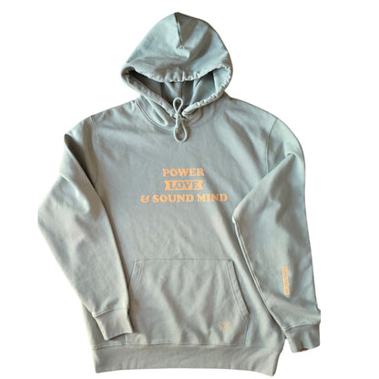 POWER, LOVE & SOUND MIND HOODIE-ALOE