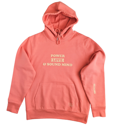 POWER, LOVE & SOUND MIND HOODIE-ORANGE FIESTA